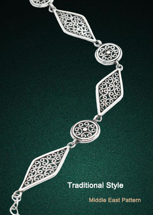 Middle East Style Silver Bracelet 40001