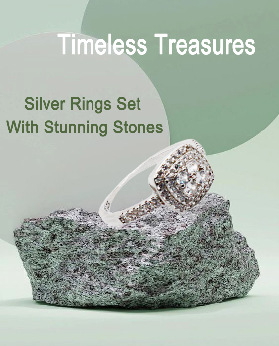 Elegant Silver Ring With Stones 10002 