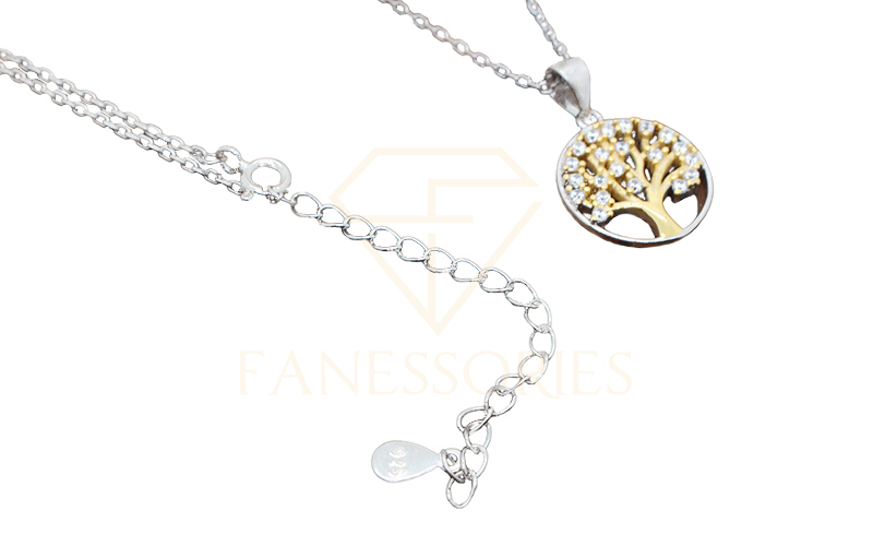 Tree 925 Silver Necklace With Stones 30002