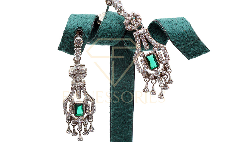 Elegant Jade Sterling Silver 925 Earrings 20003