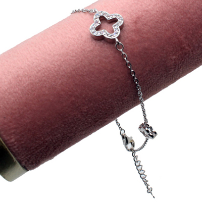 Four-Leaf 925 Sterling Silver Bracelet 40003