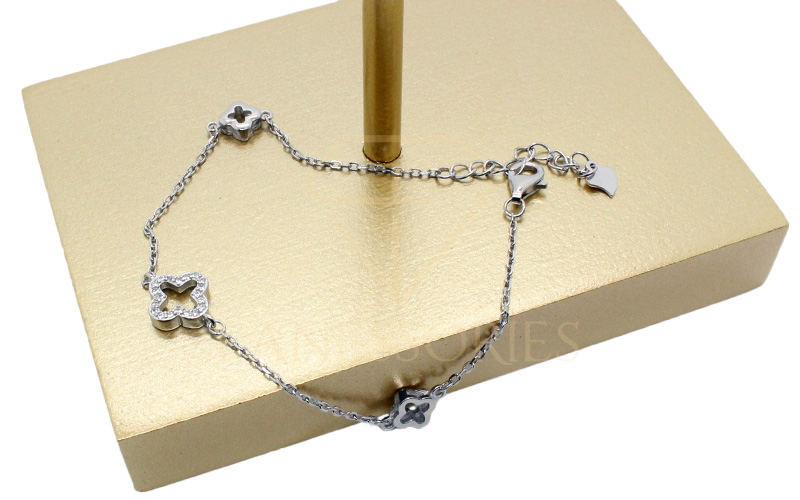 Four-Leaf 925 Sterling Silver Bracelet 40003