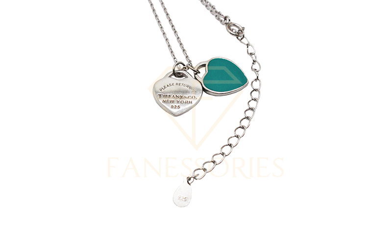 Engaved Dual Hearts 925 Silver Necklace 30004